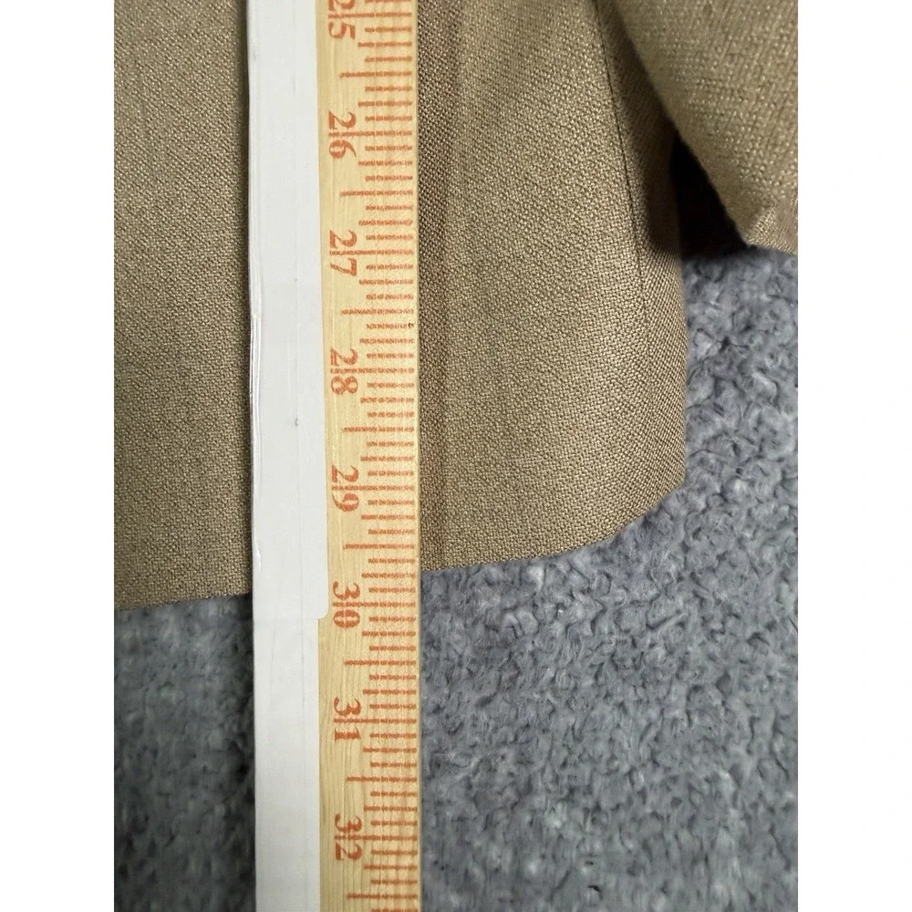 Ralph Ralph Lauren 54R Tan Brown Windowpane Plaid Silk Wool Sport Coat Blazer